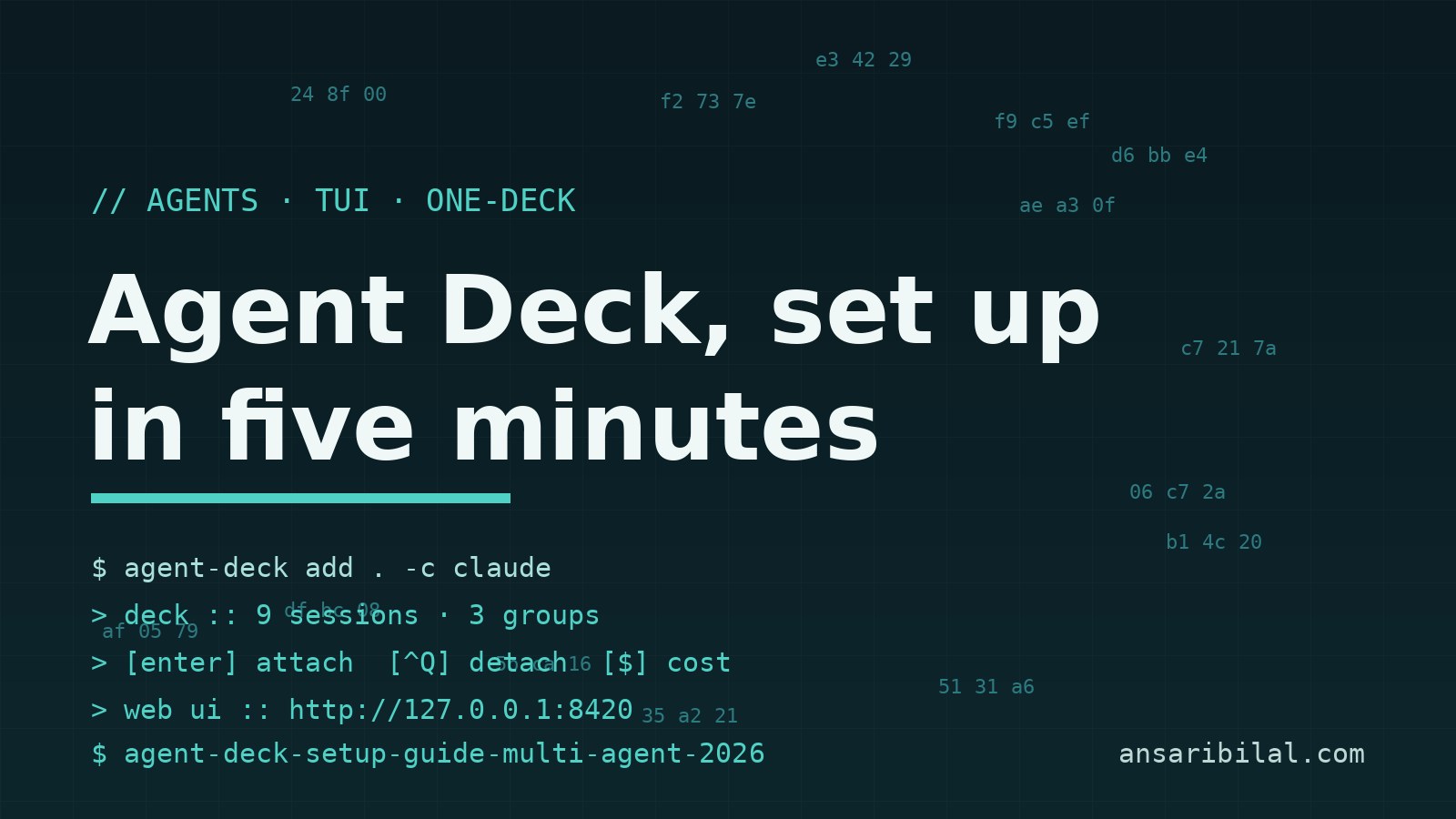 Agent Deck Setup: The Commands and Shortcuts That Matter