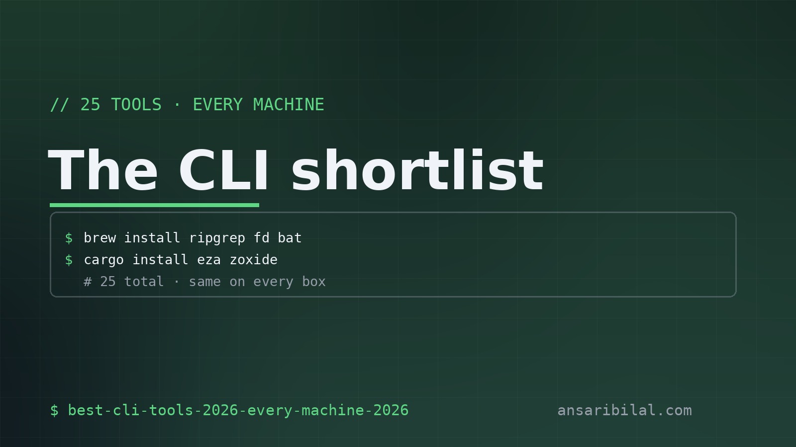 Best CLI tools 2026 — 25 I install on every machine