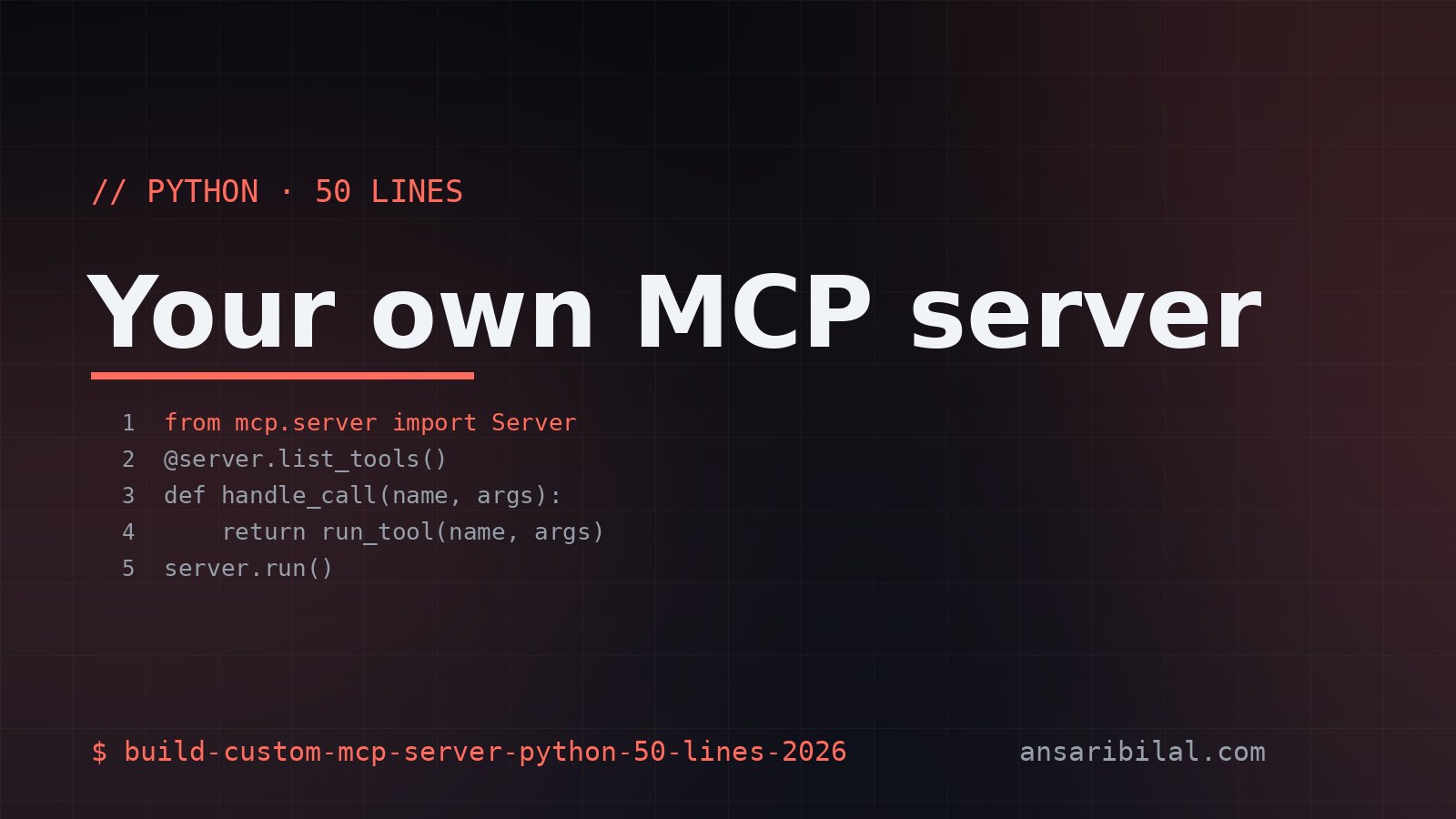 Build a custom MCP server in 50 lines of Python