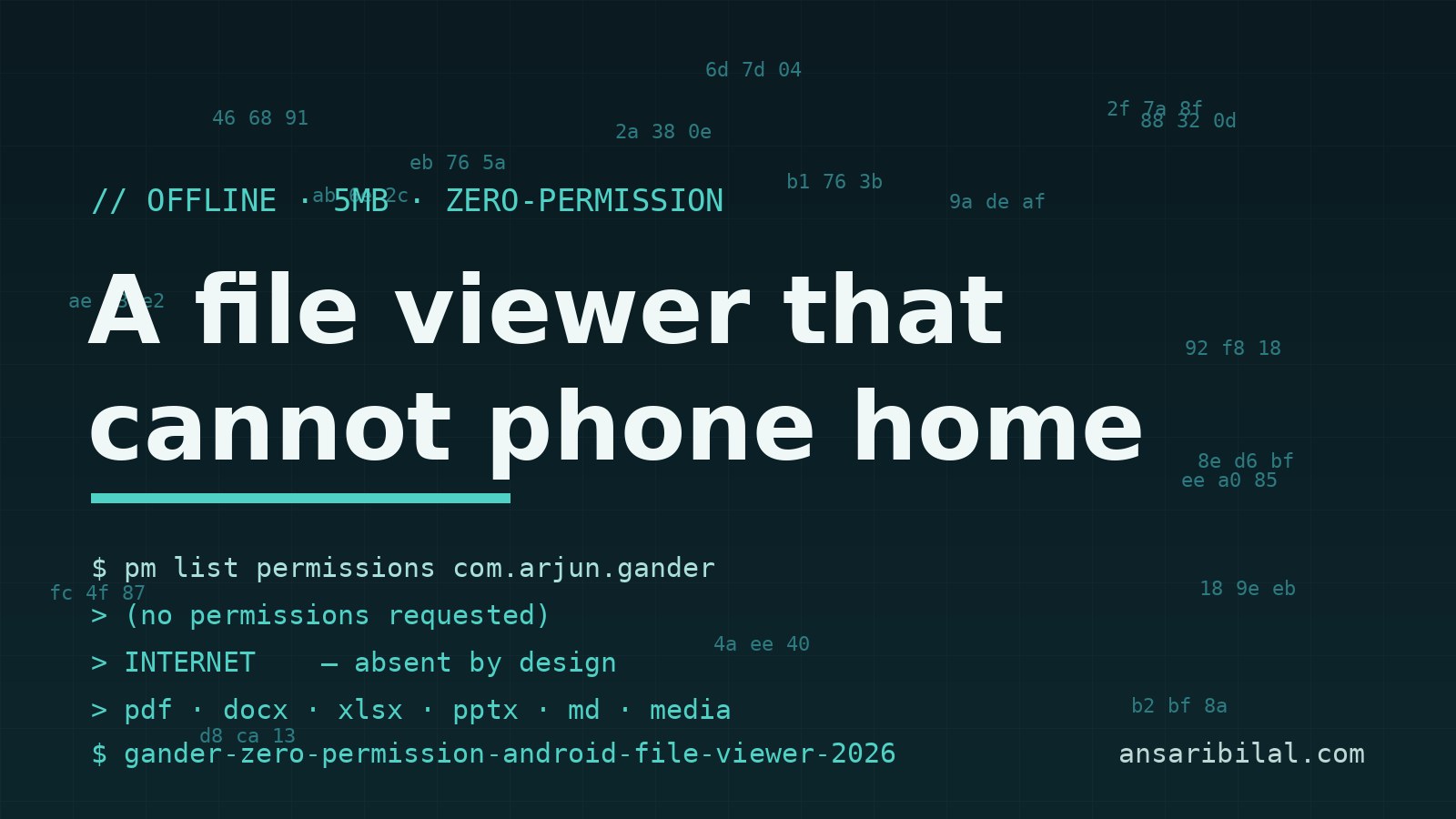 Gander Reads PDFs on Android With Zero Permissions