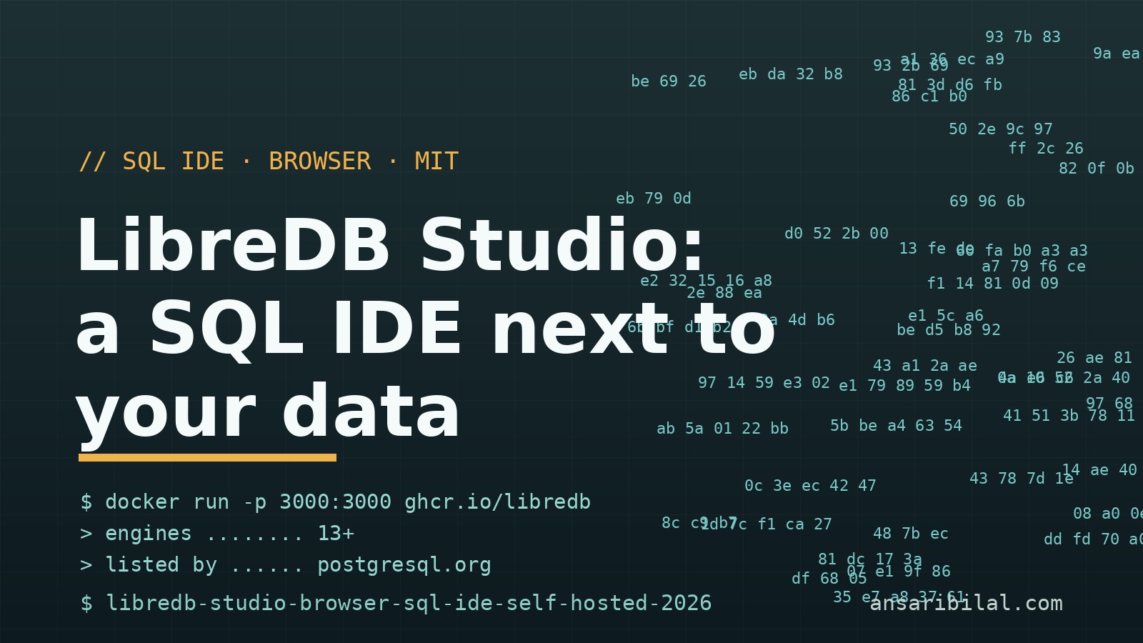 LibreDB Studio Runs a 13-Engine SQL IDE in Your Browser