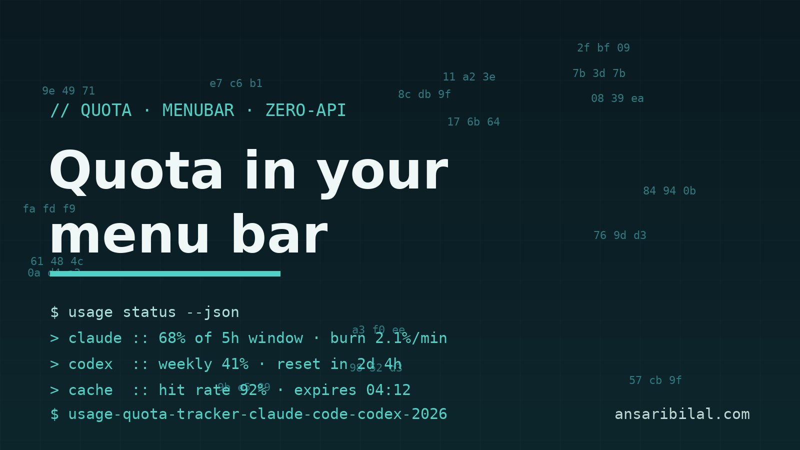 usage Tracks Claude Code and Codex Quota in Your Menu Bar