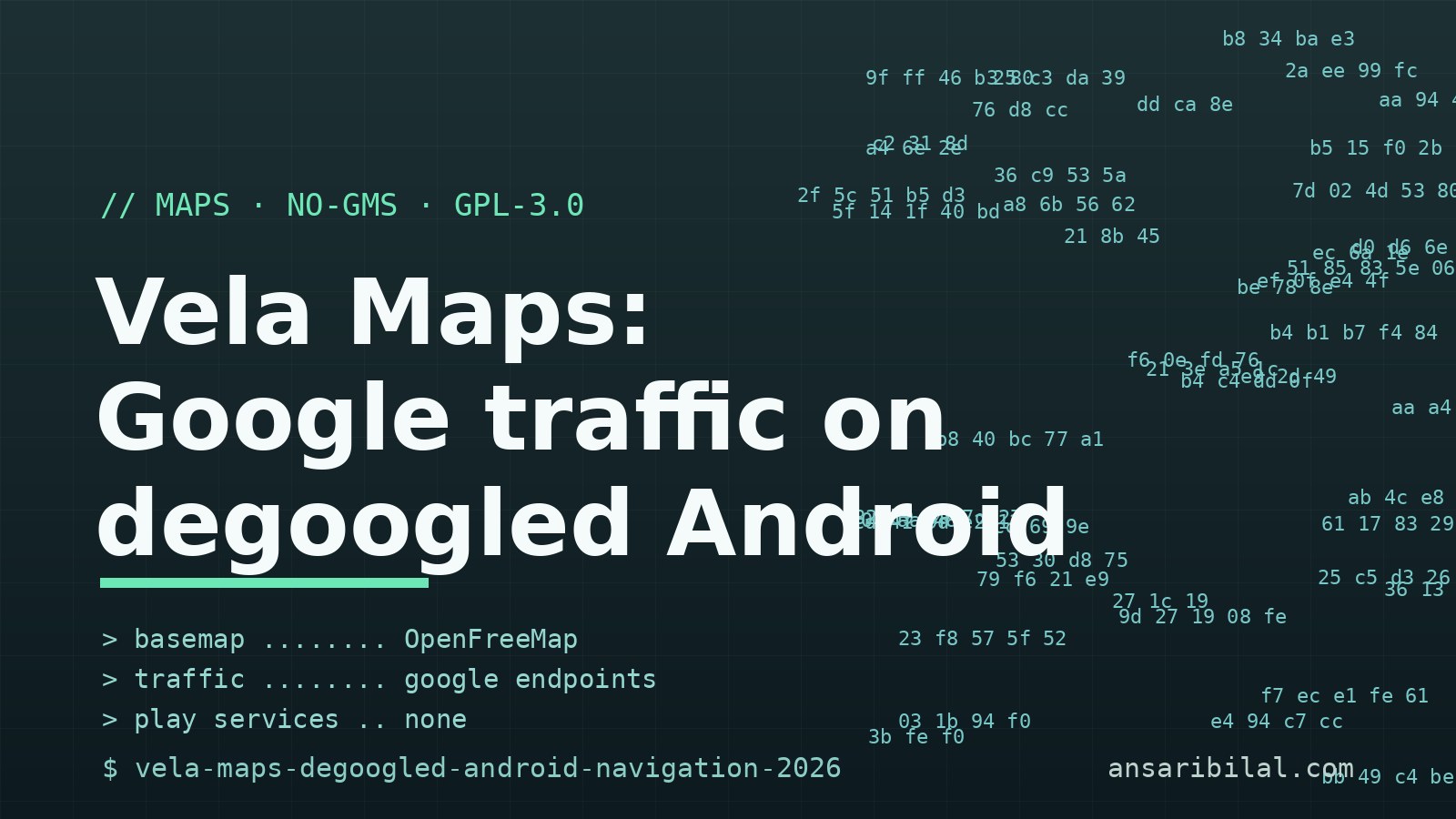 Vela Maps Brings Live Google Traffic to Degoogled Phones
